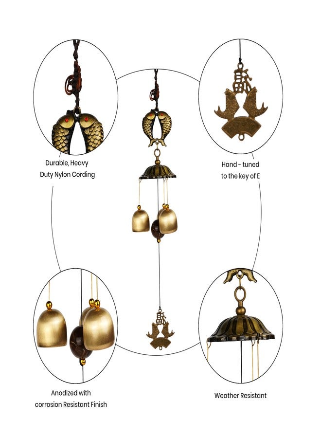 HOME ELEMENTS Fengshui Wind Chimes, Fish Hanging Bell for Home, Housewarming, Garden, Patio, Positive Energy Decor Gift (WD_03) - Image 4